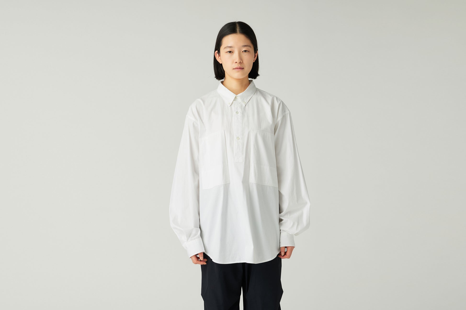 Organic Cotton Pullover Shirt White