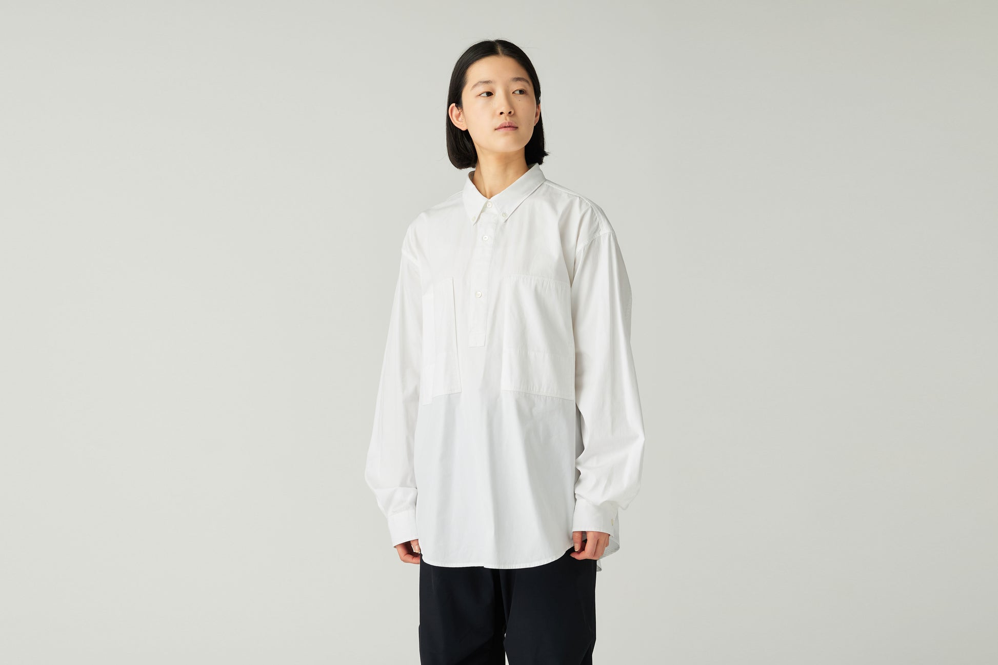 Organic Cotton Pullover Shirt White