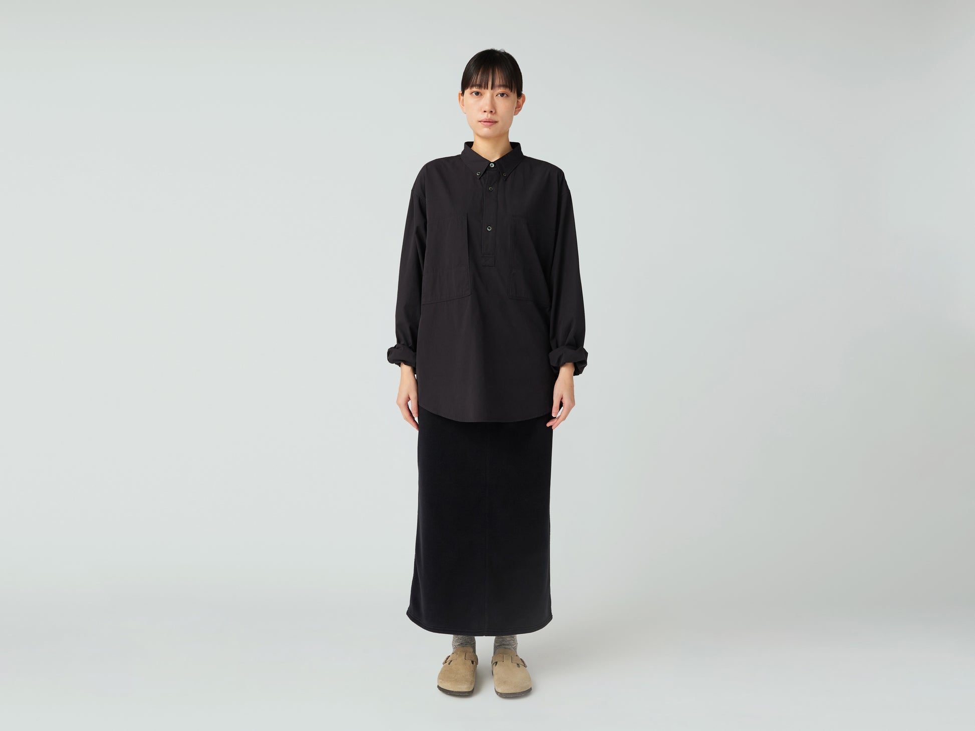 Organic Cotton Pullover Shirt Black