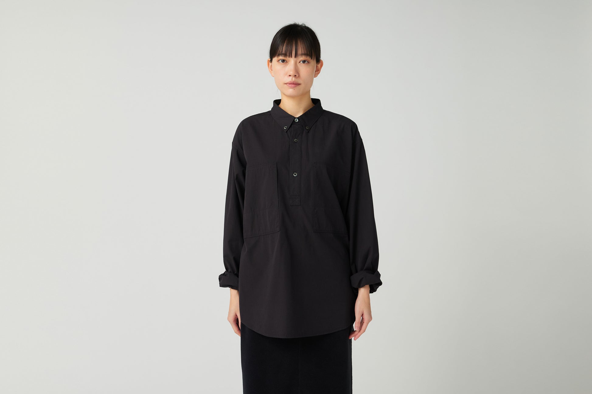 Organic Cotton Pullover Shirt Black