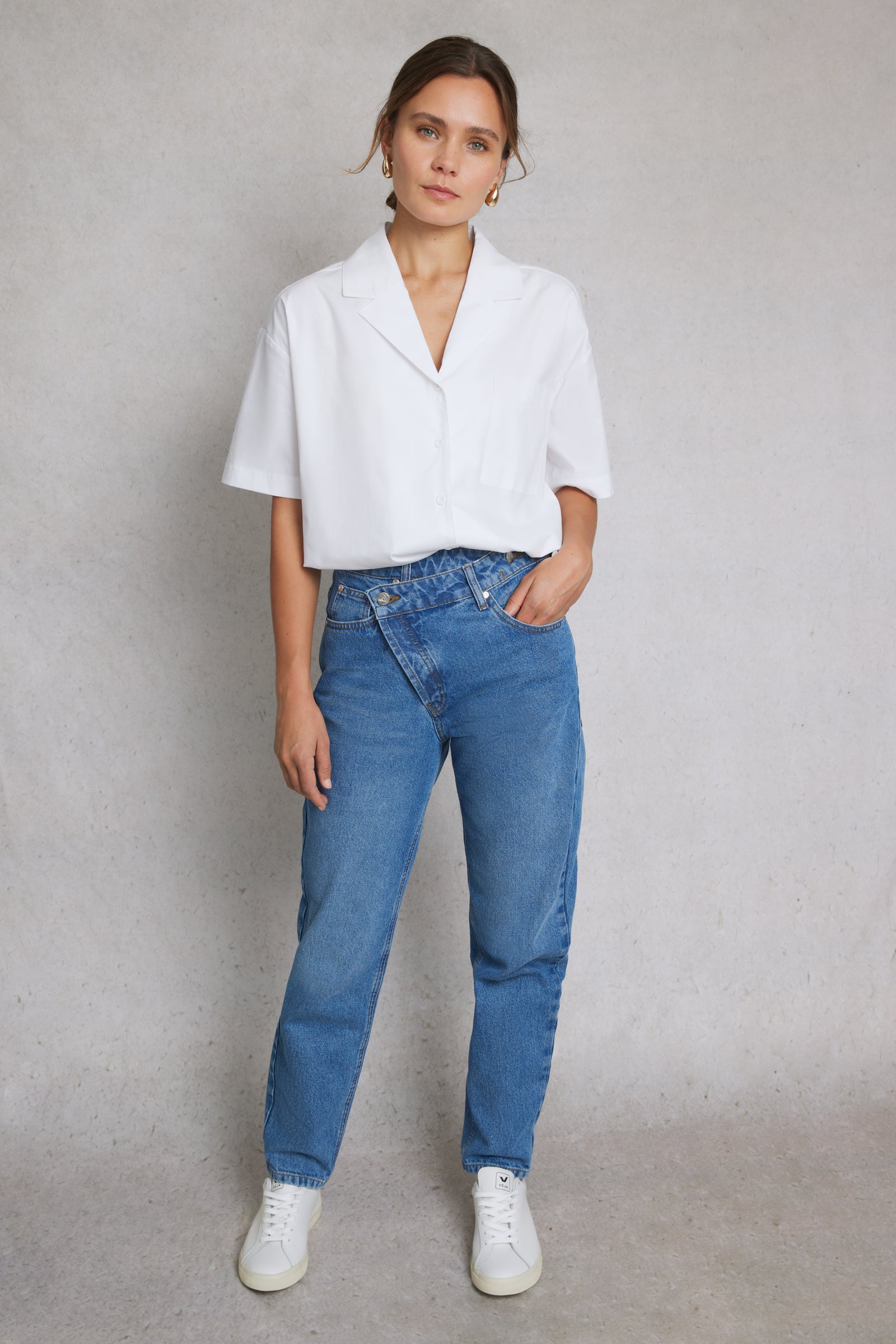 Revere Box Collar Shirt 01 White