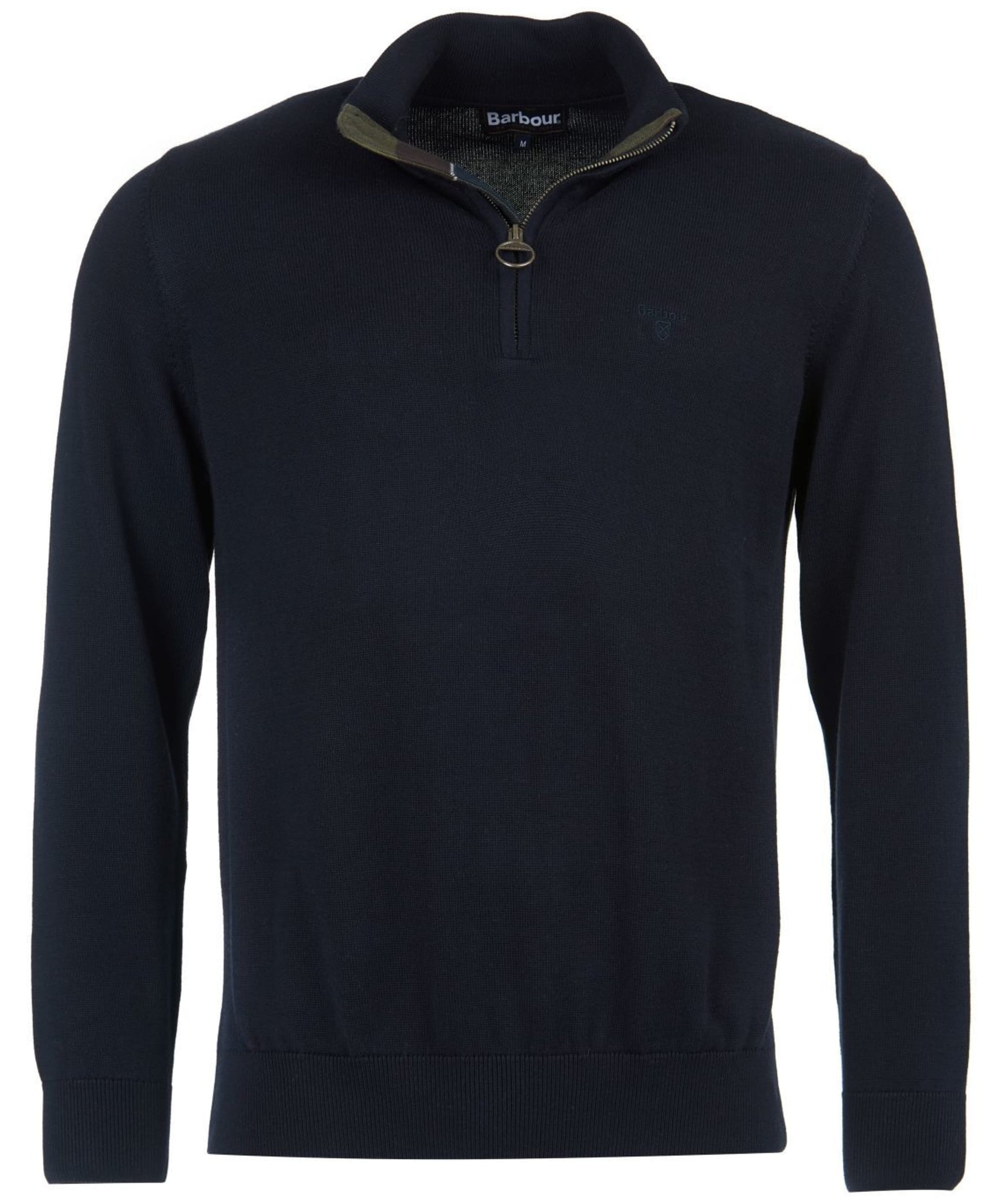Cotton Half Zip Knitted Jumper Navy