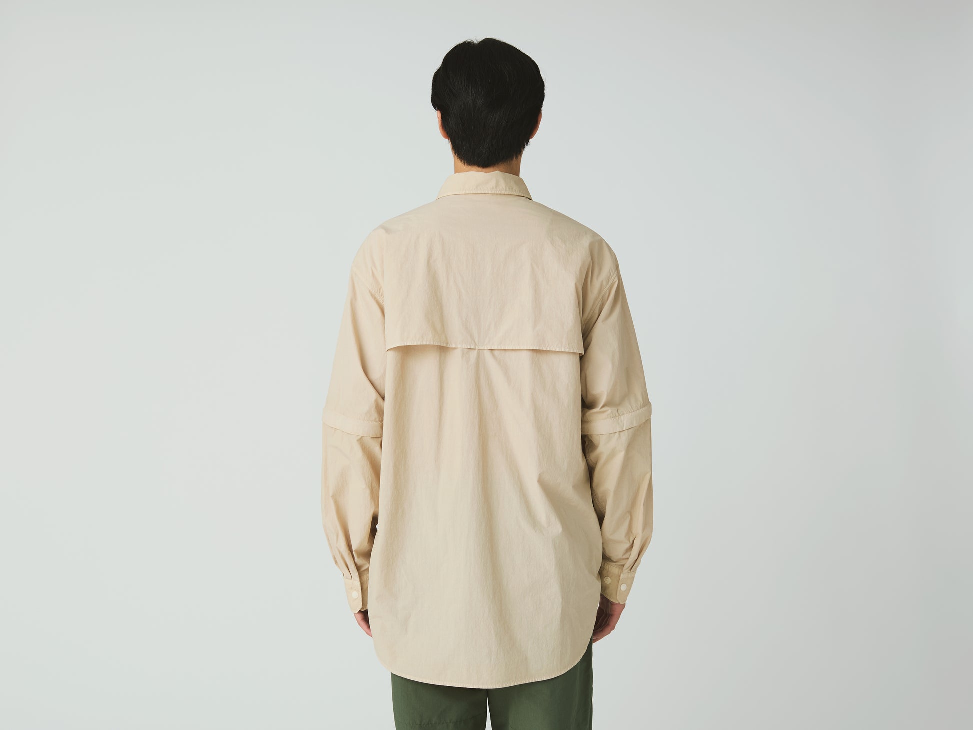 Garment Dyed Convertible Shirt Ivory