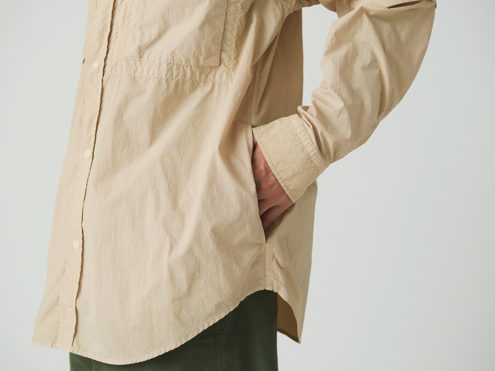 Garment Dyed Convertible Shirt Ivory