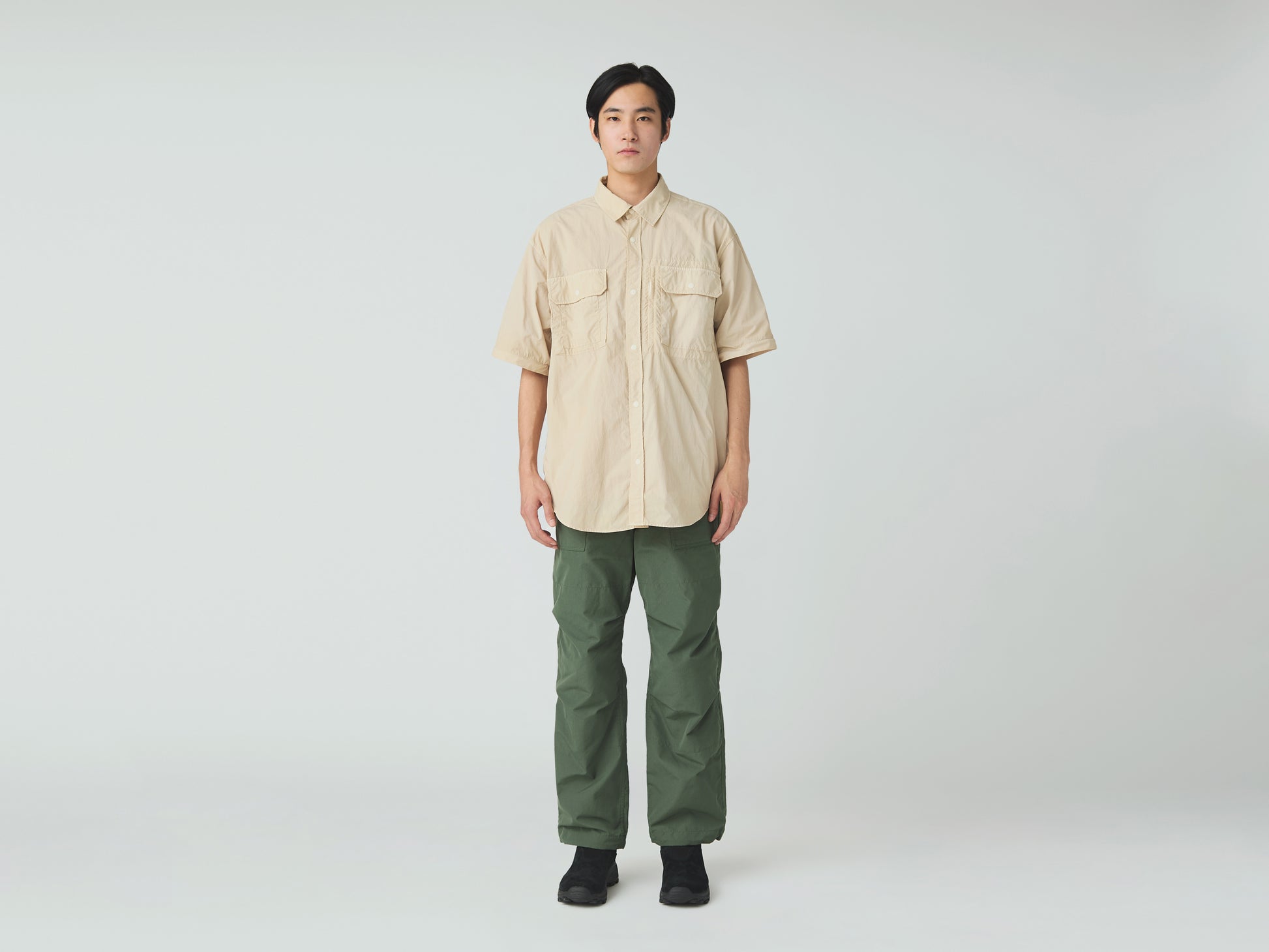 Garment Dyed Convertible Shirt Ivory