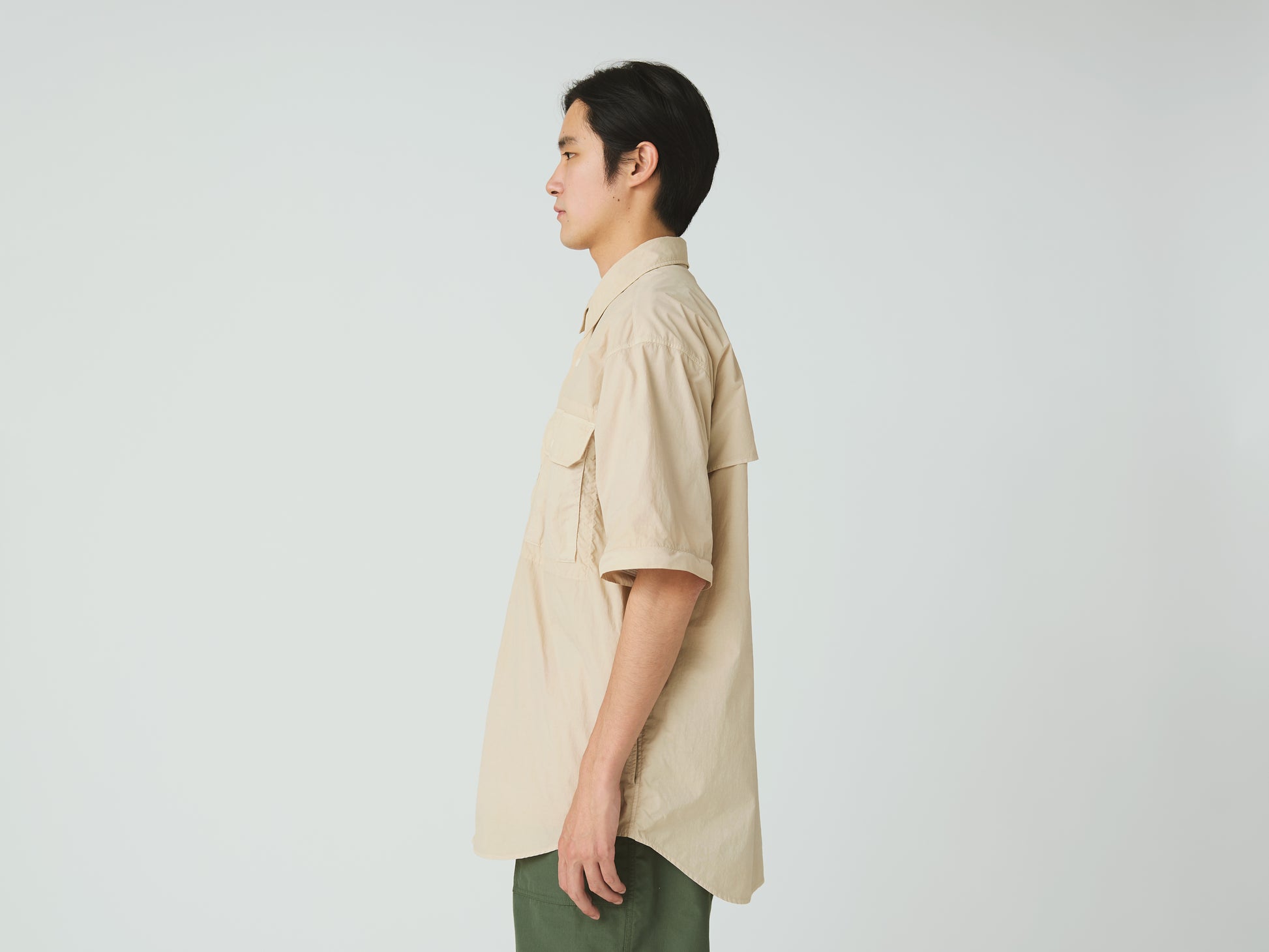 Garment Dyed Convertible Shirt Ivory