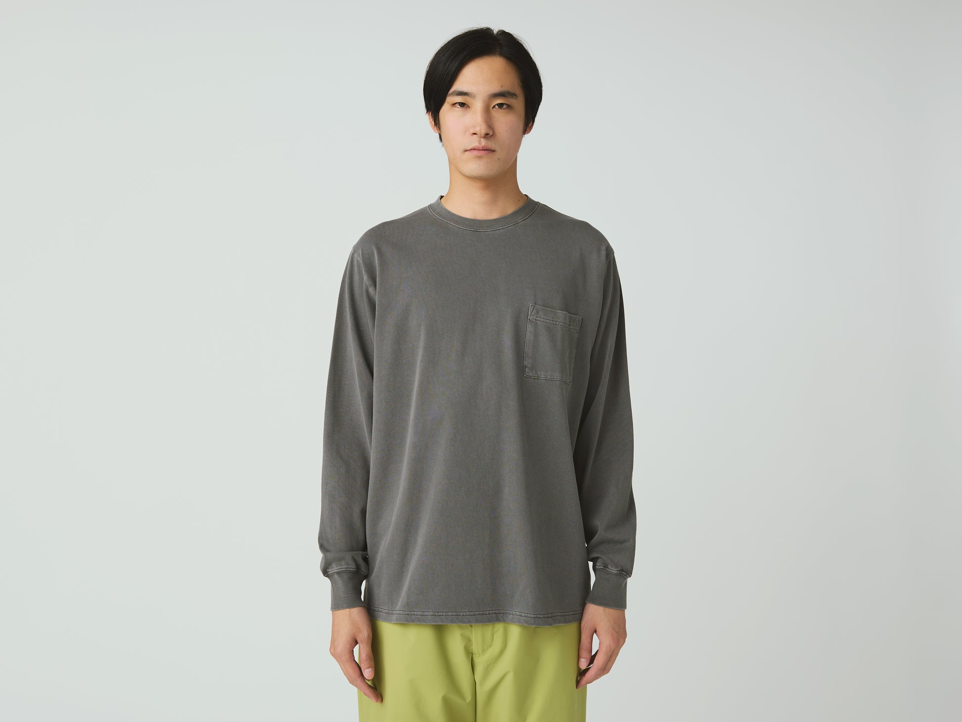 Garment Dyed Long Sleeve T-Shirt Charcoal