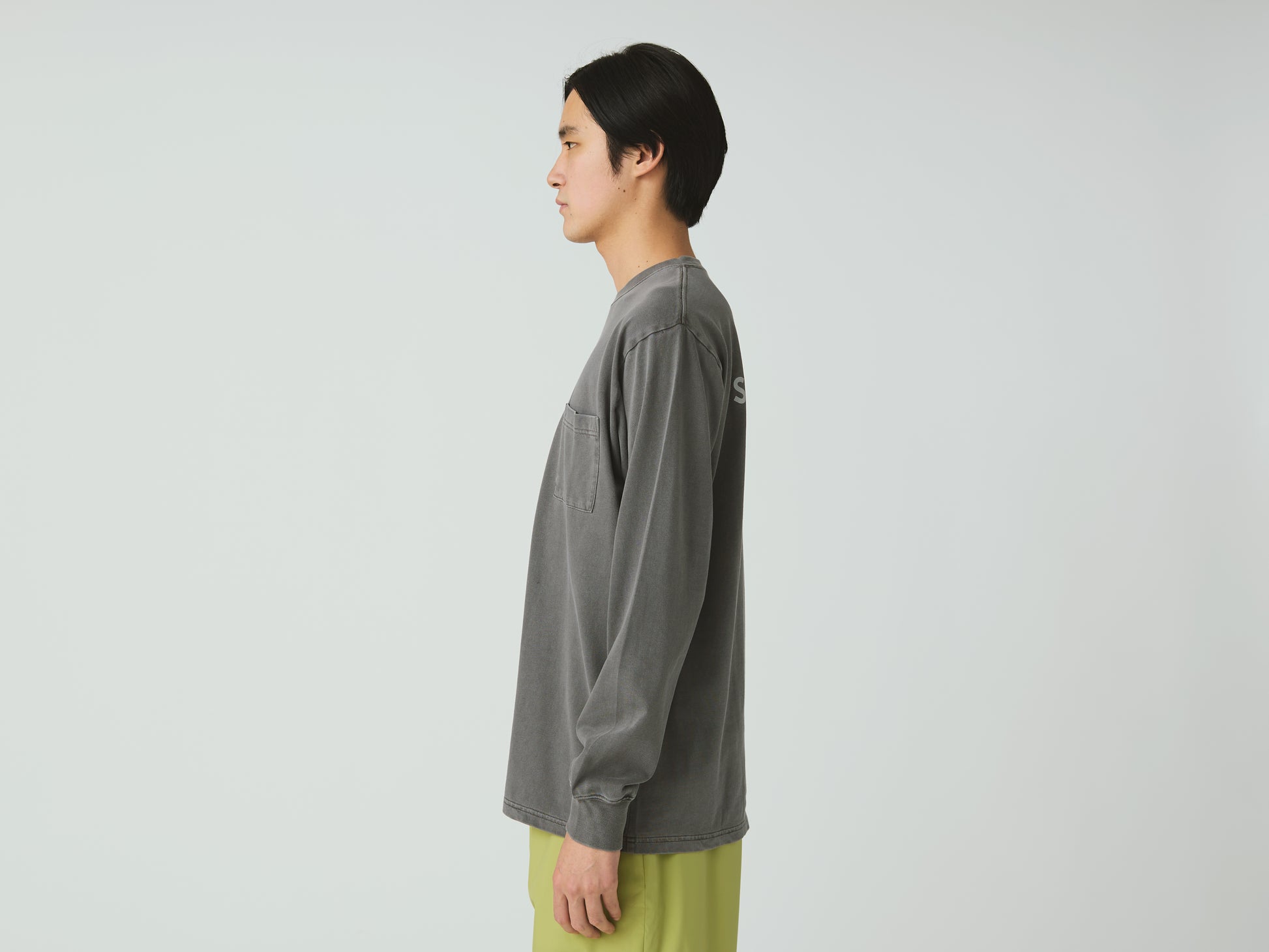 Garment Dyed Long Sleeve T-Shirt Charcoal
