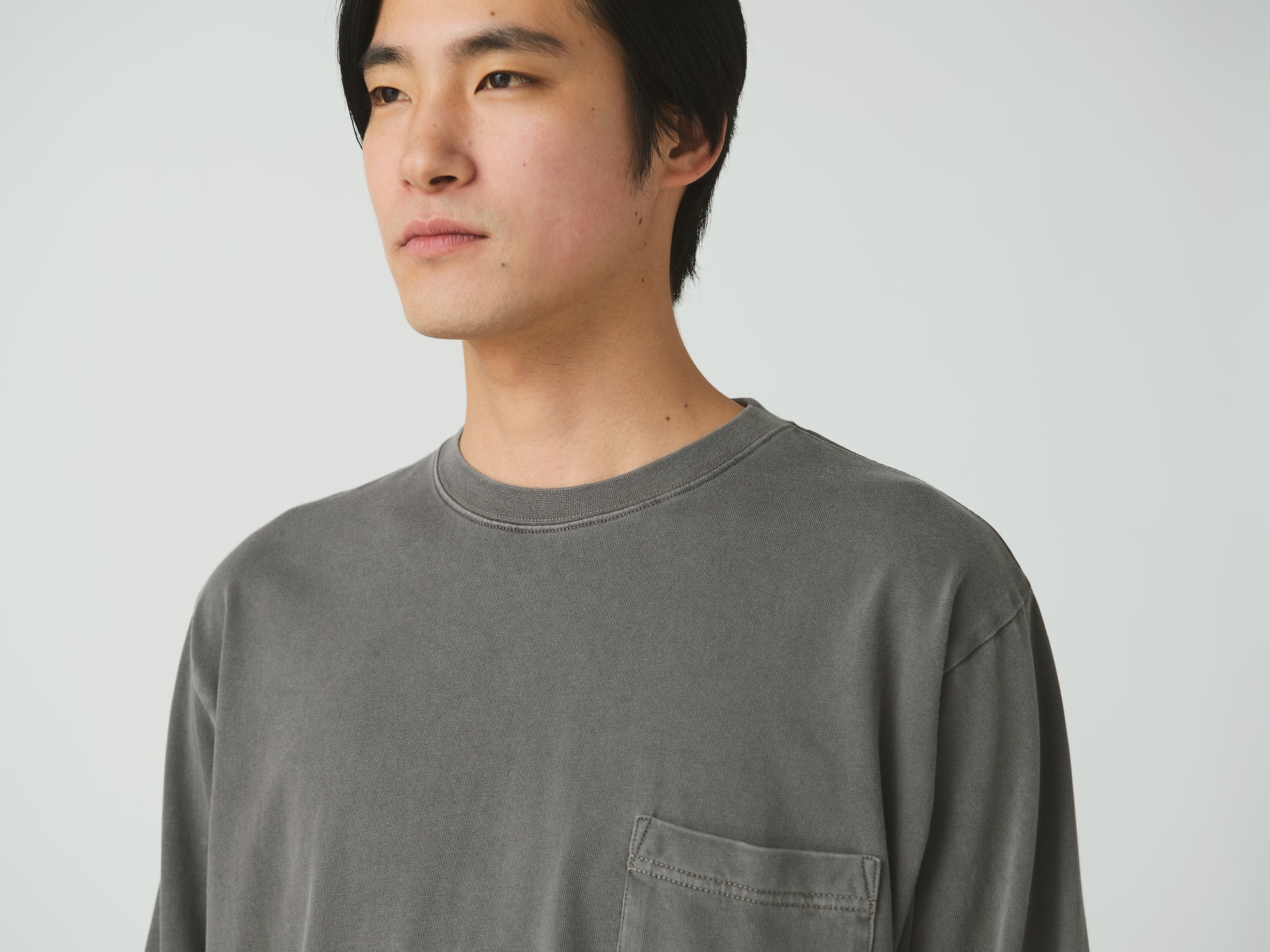 Garment Dyed Long Sleeve T-Shirt Charcoal