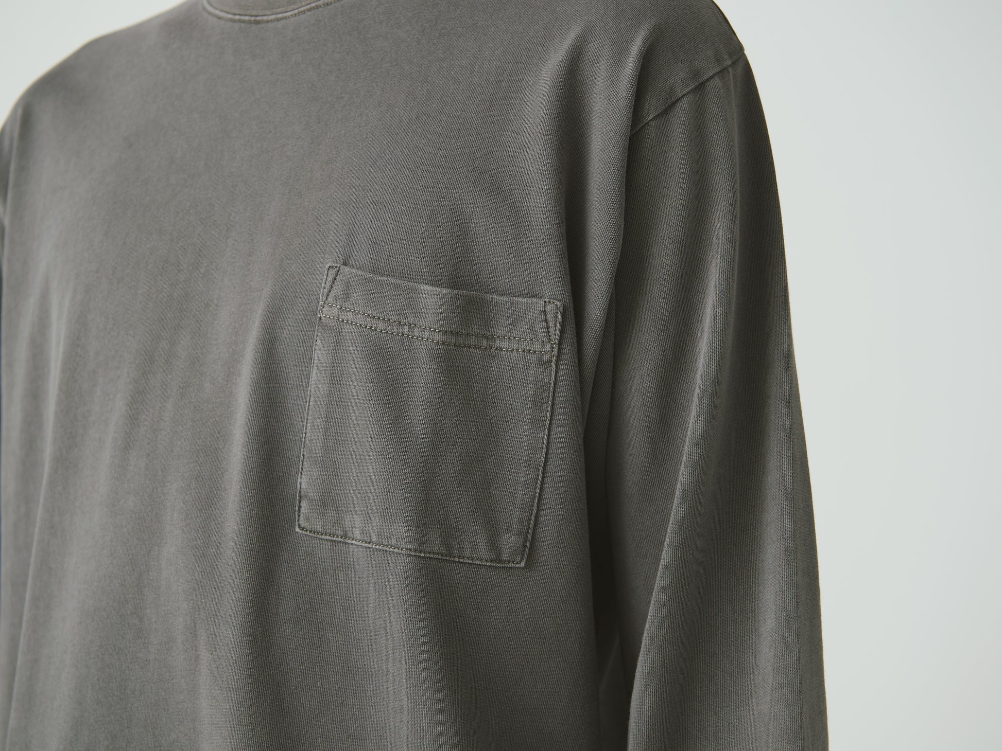 Garment Dyed Long Sleeve T-Shirt Charcoal