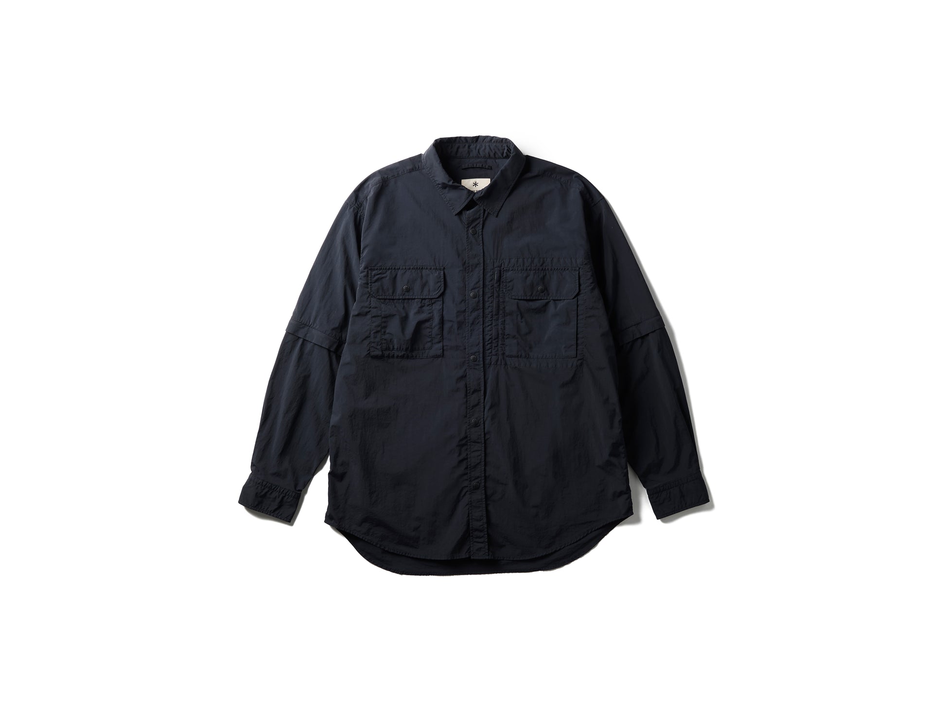 Garment Dyed Convertible Shirt Black