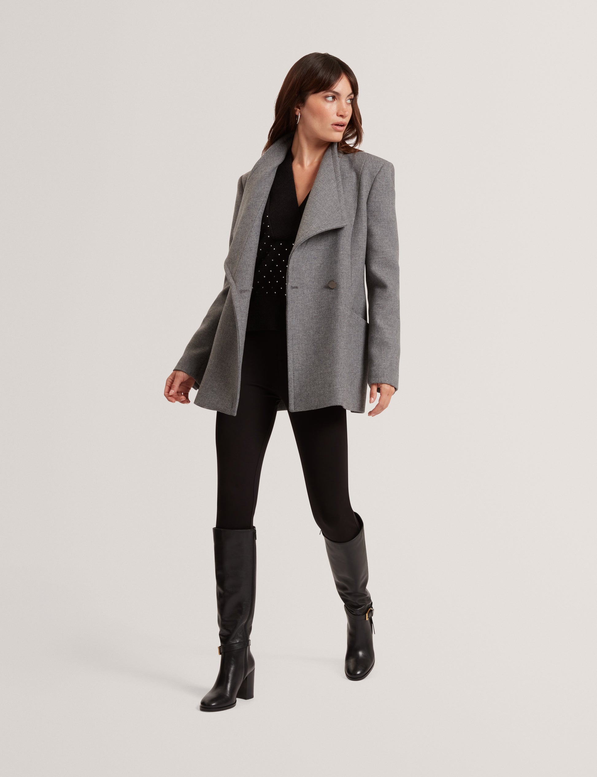 Evigna Double Faced Wool Short Wrap Coat