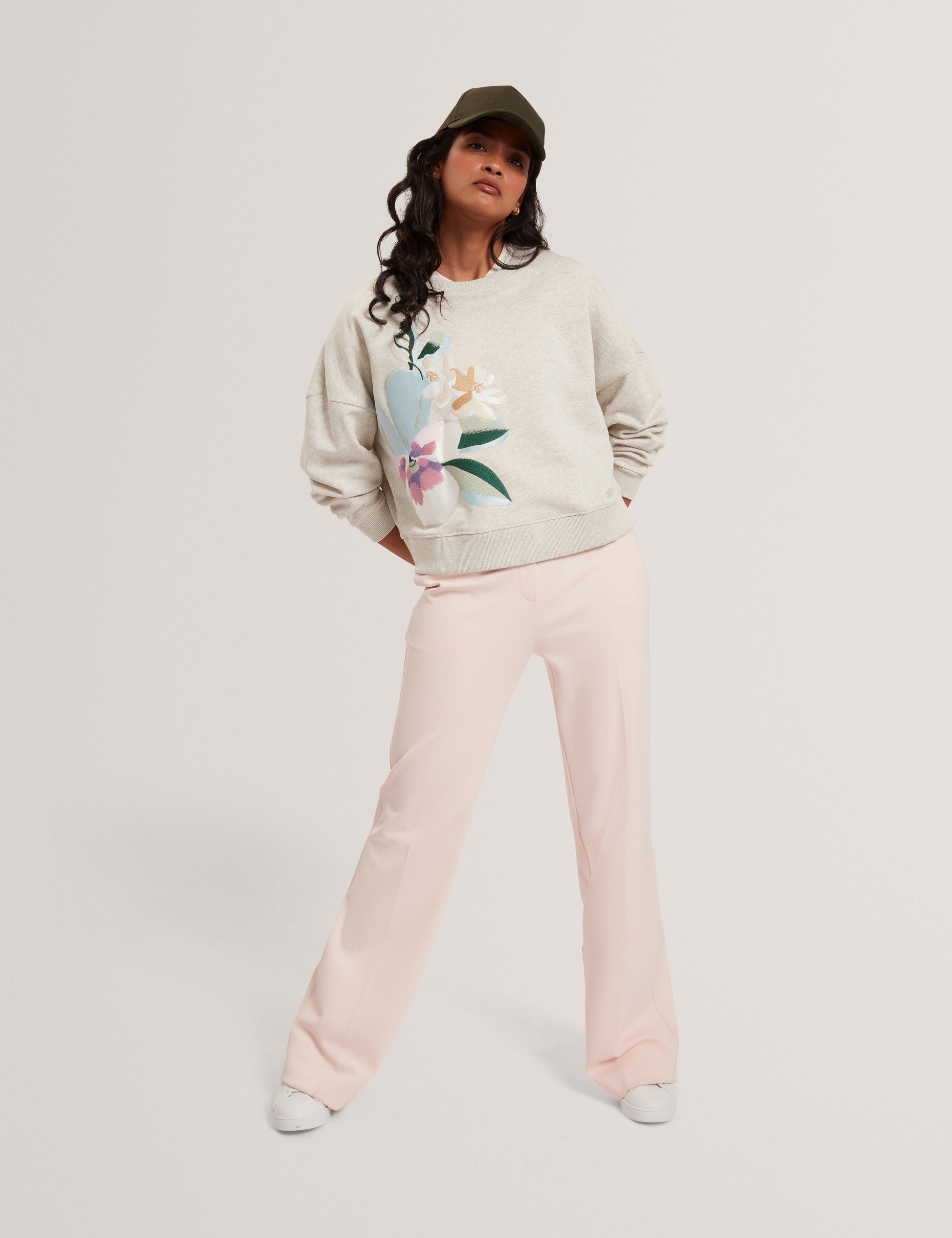 Brookla Printed Embroidered Sweatshirt
