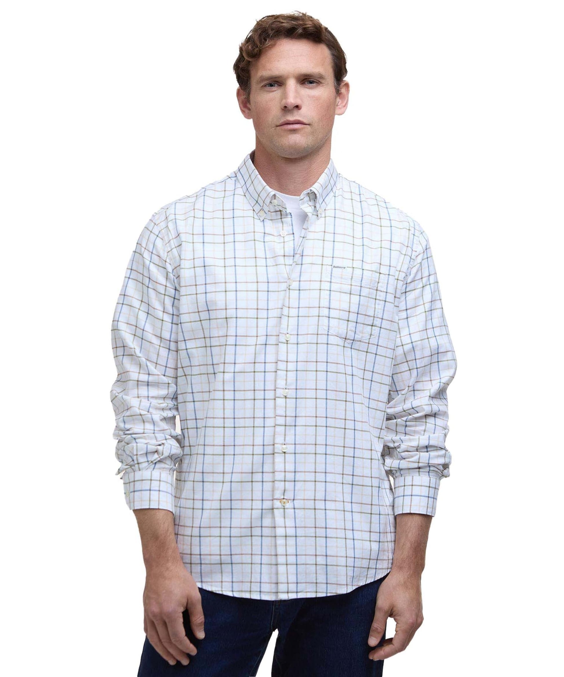 Caswell Tattersall Regular Fit Shirt Green