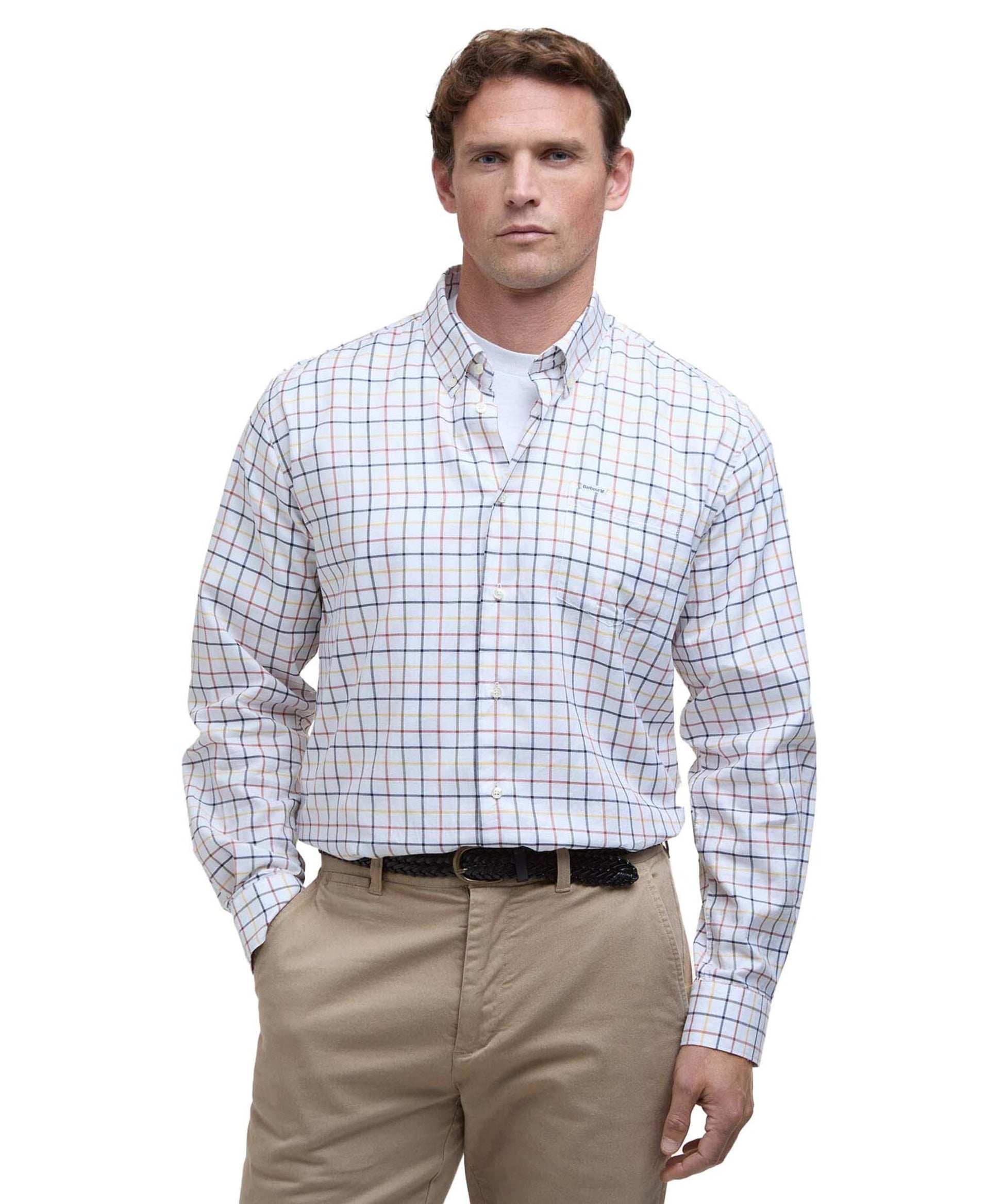 Caswell Tattersall Regular Fit Shirt Navy