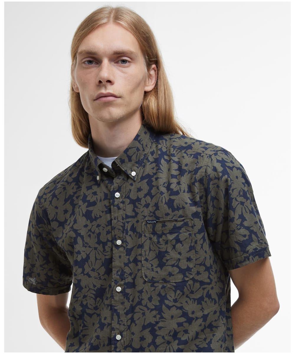 Sidmouth Printed Tailored Fit Shirt Navy