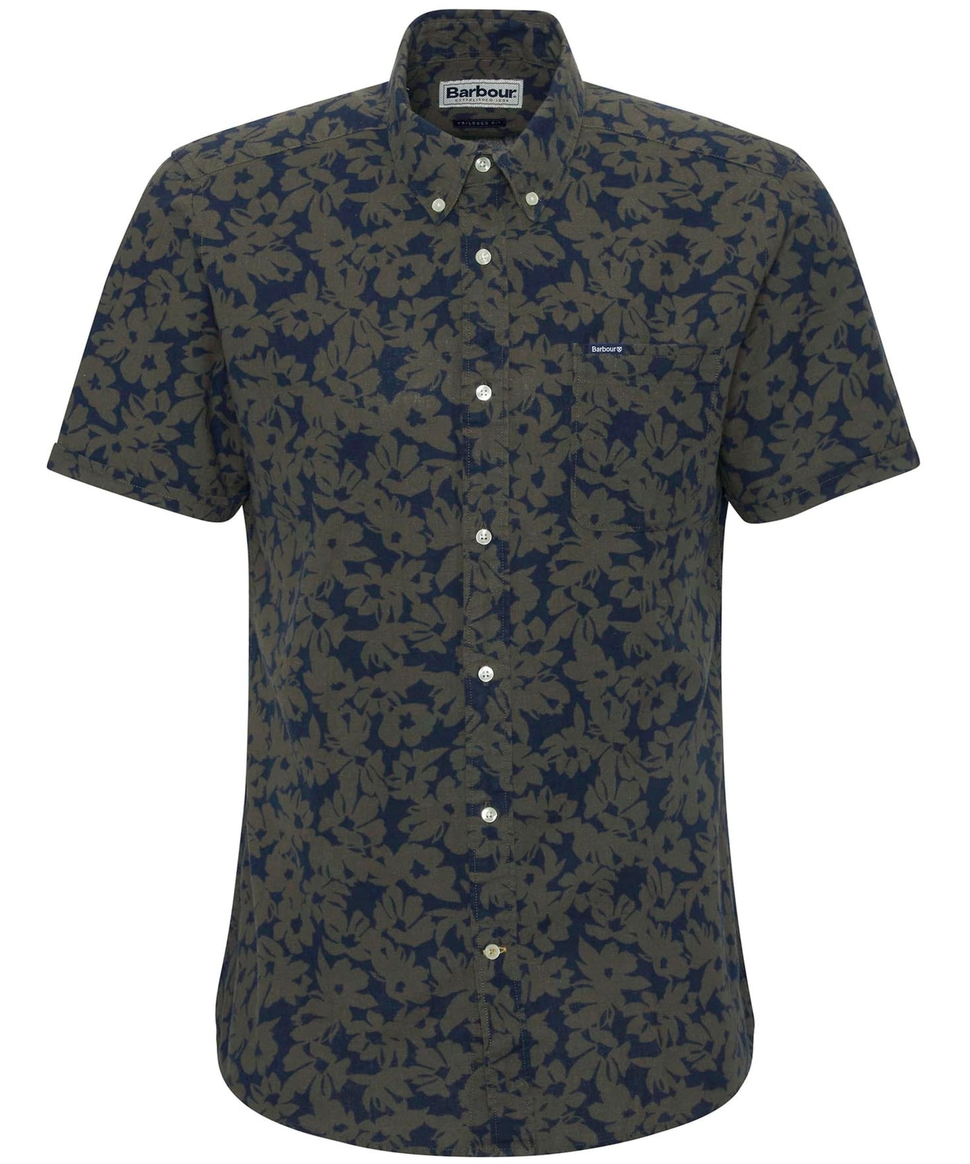 Sidmouth Printed Tailored Fit Shirt Navy