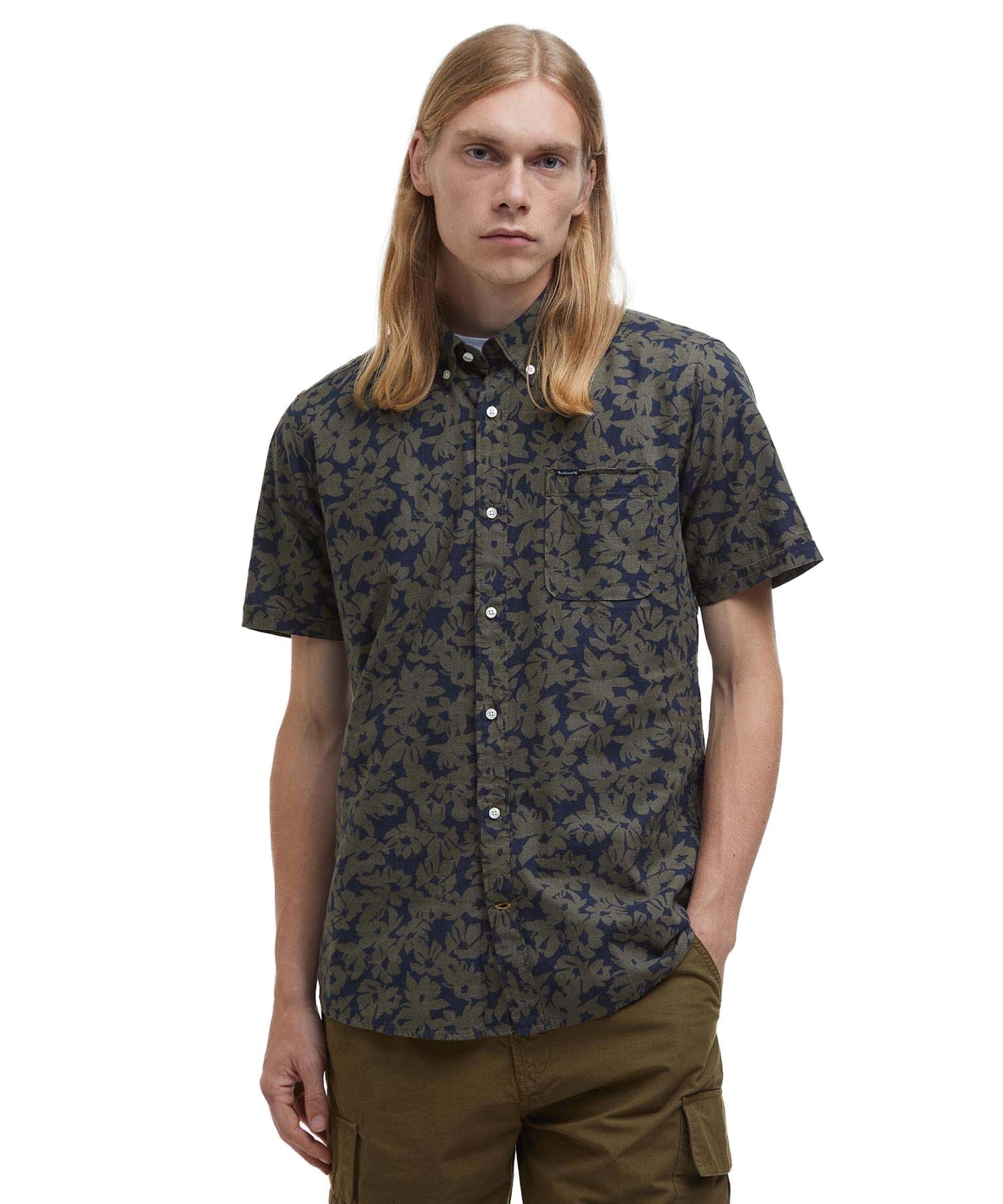 Sidmouth Printed Tailored Fit Shirt Navy