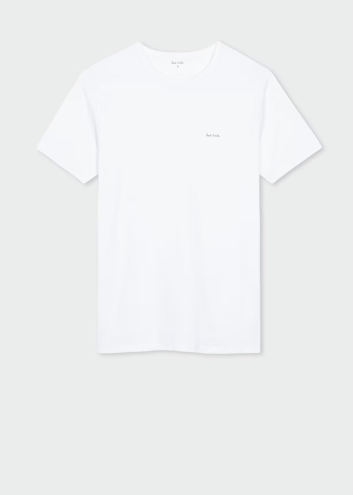 White Logo Organic Cotton Logo Lounge T-Shirts Three Pack
