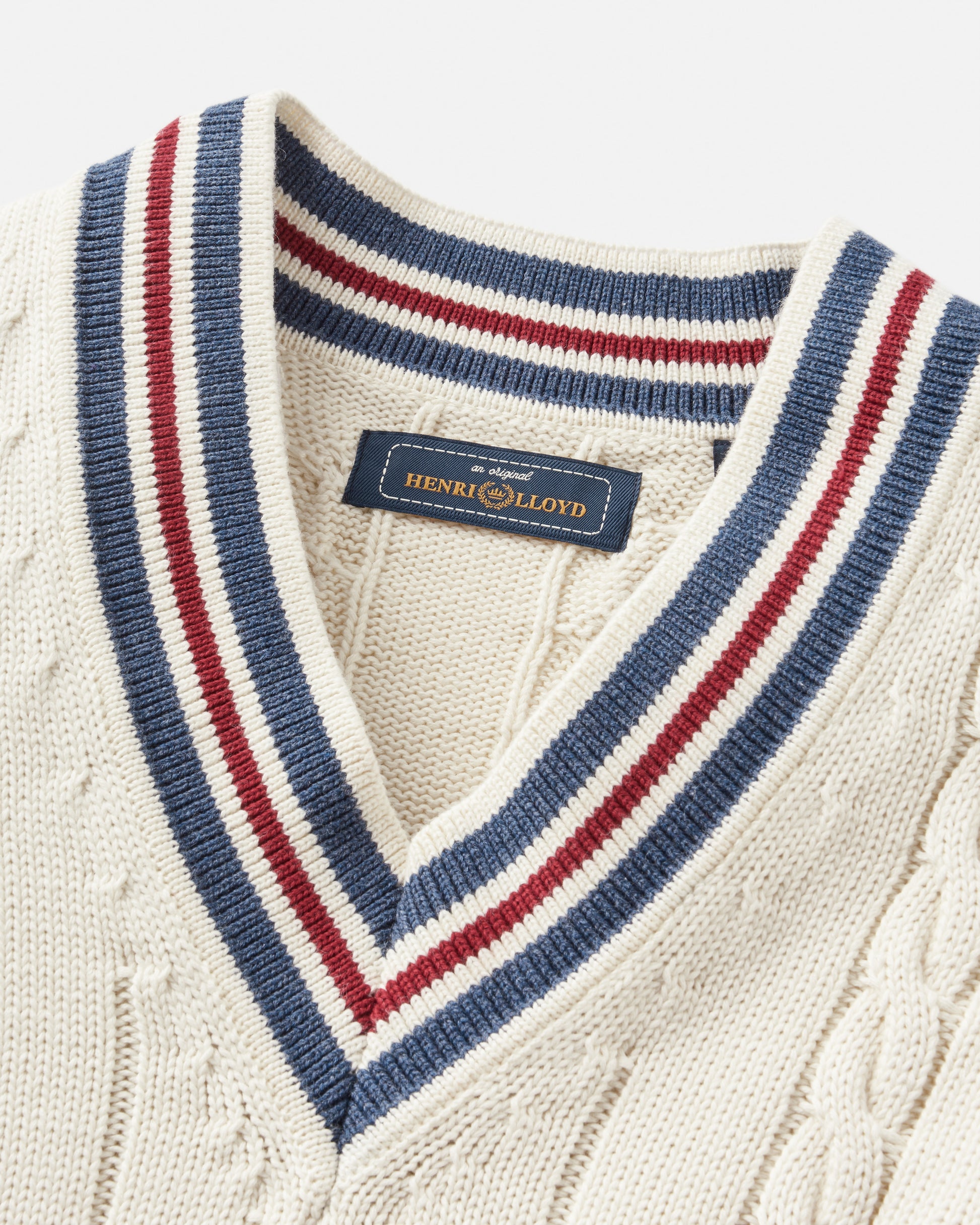 Trafford V-Knit Jumper Ecru
