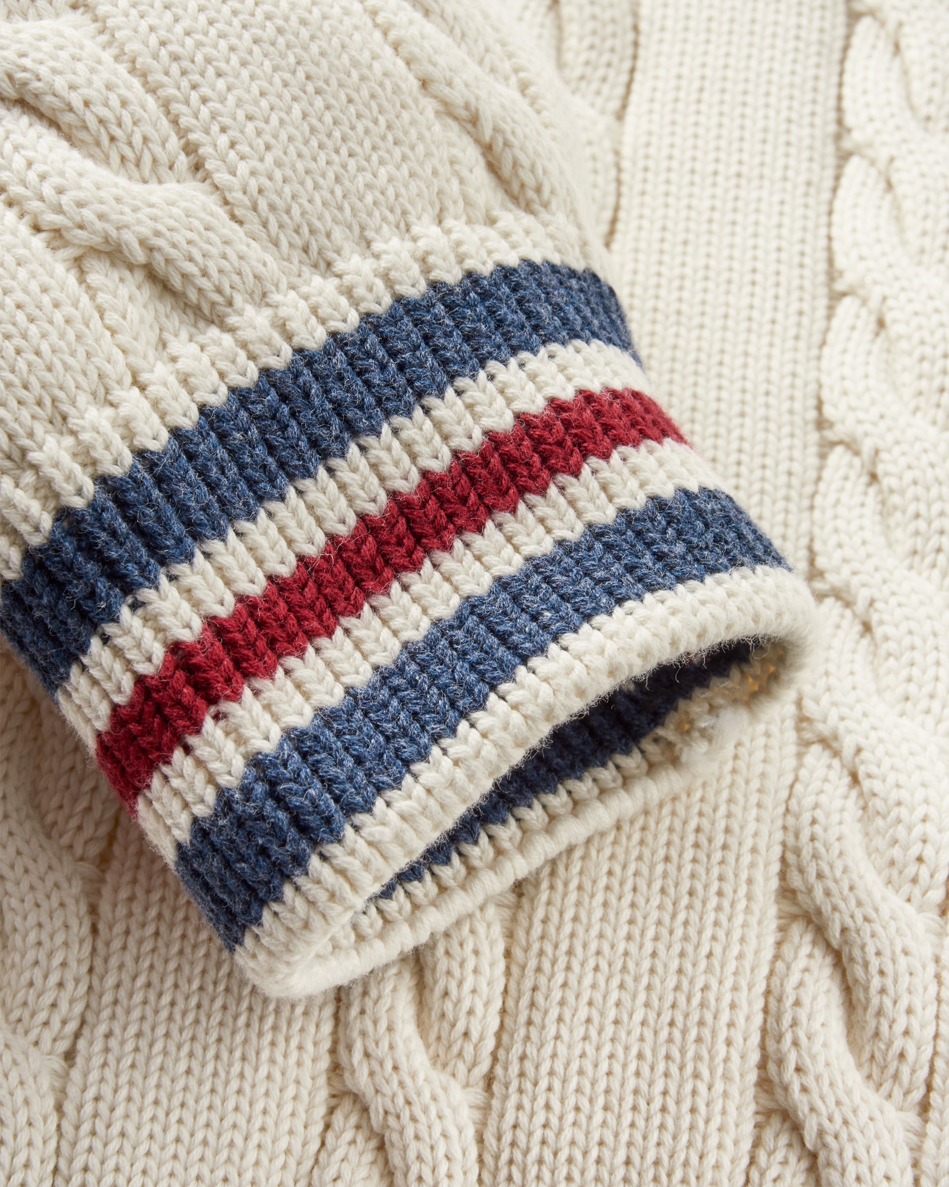 Trafford V-Knit Jumper Ecru