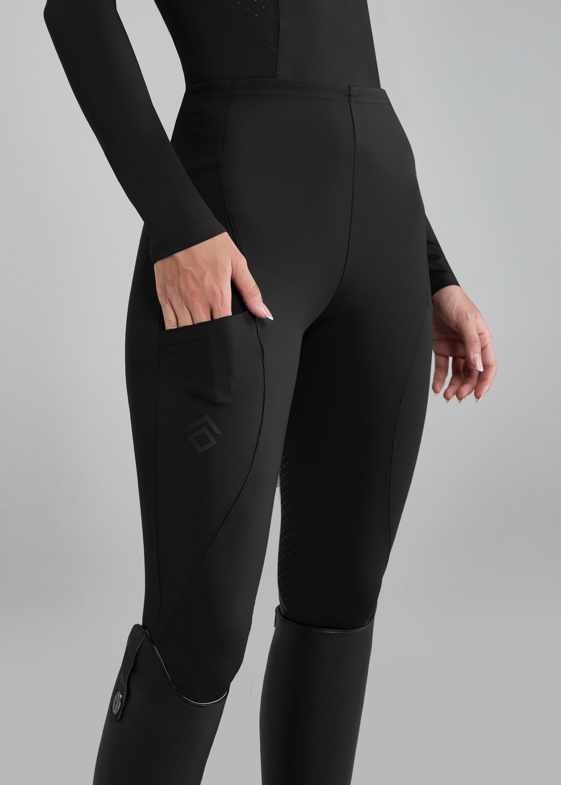 Leggings with Full Seat Black