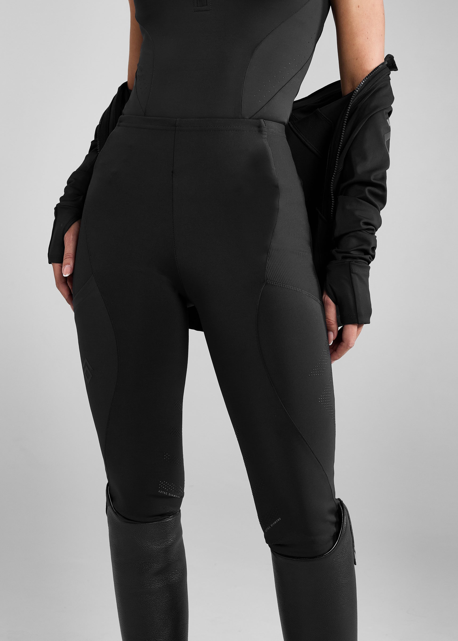 Leggings with Knee Grip Black