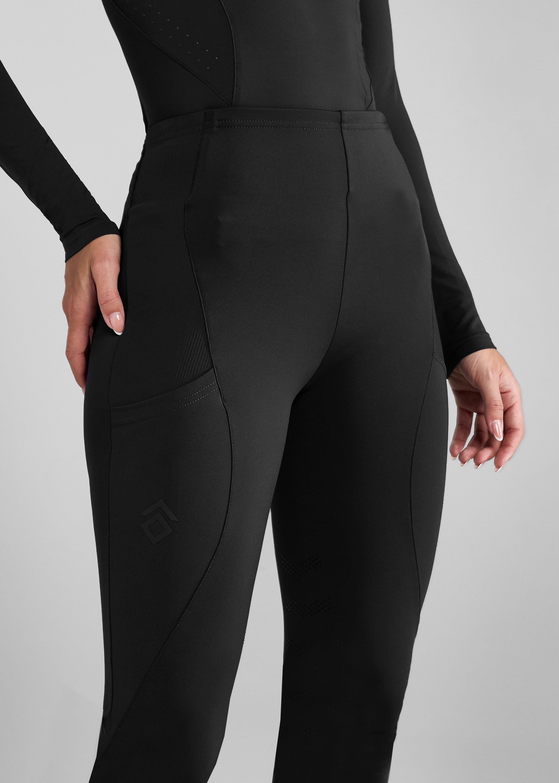 Leggings with Knee Grip Black