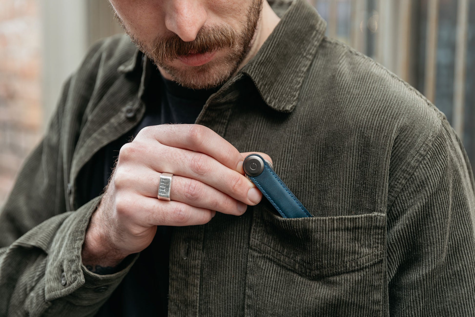 Key Organiser Crazy Horse Leather Marine Blue