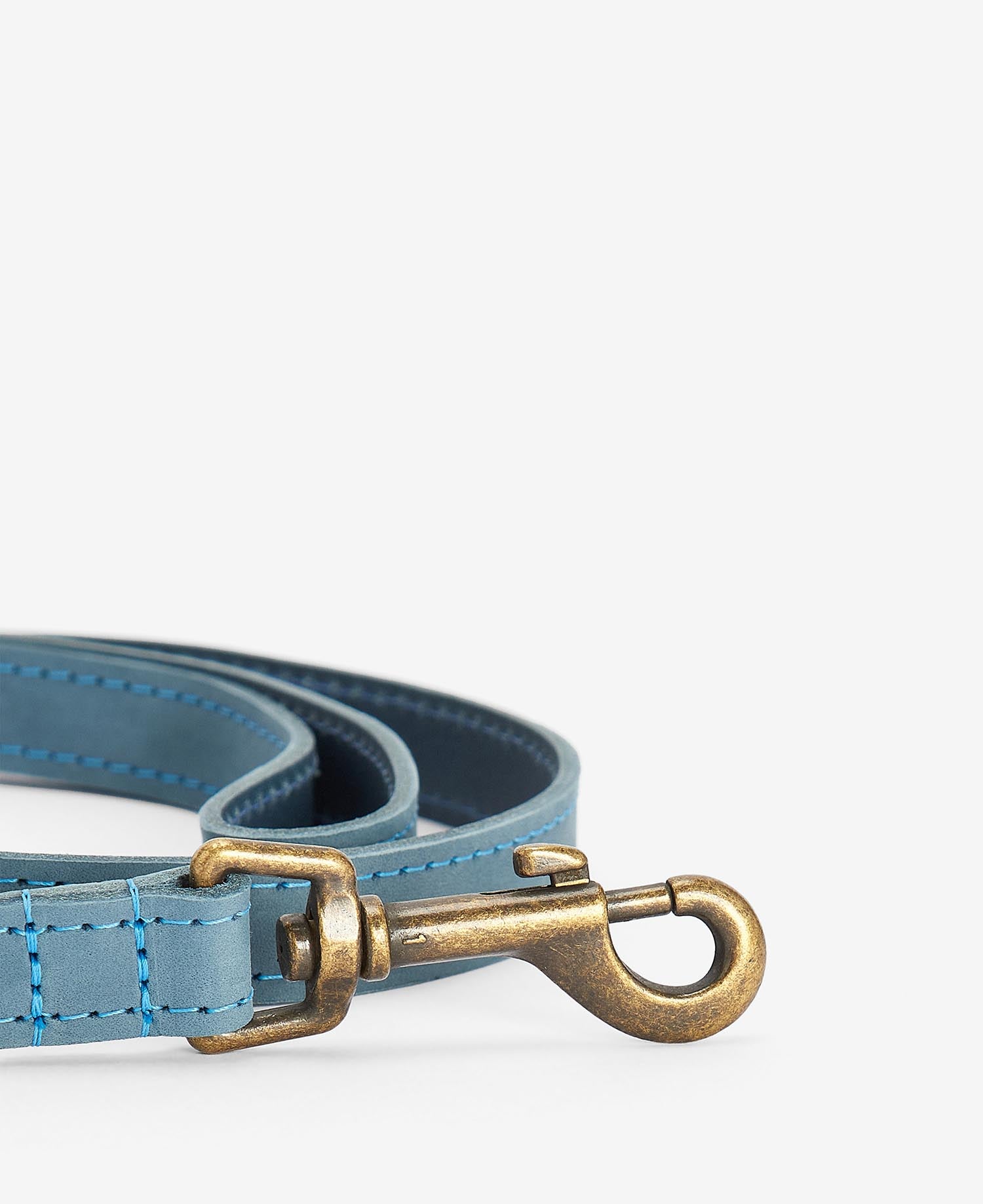 Leather Dog Lead Blue