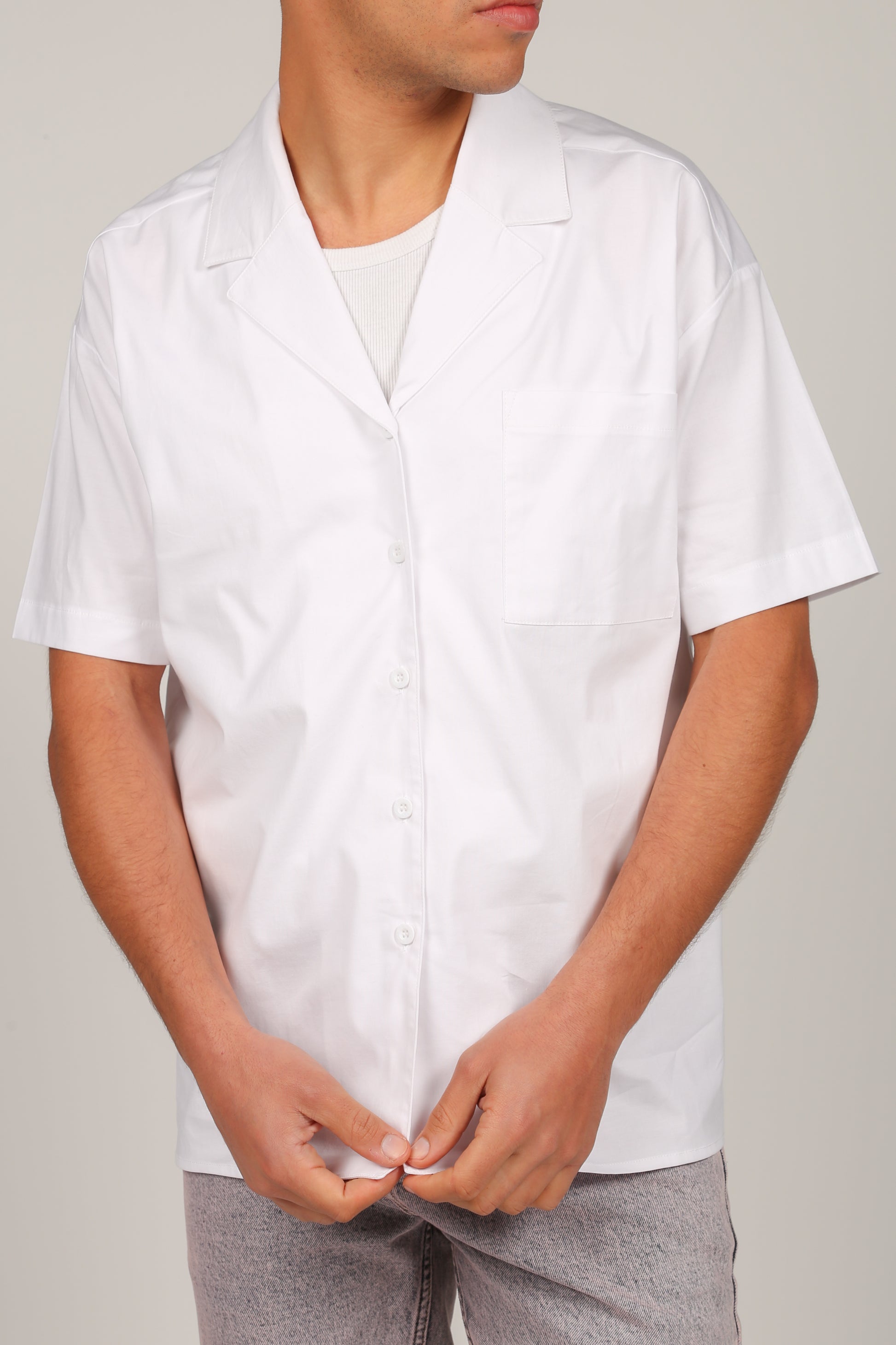 Revere Box Collar Shirt 01 White