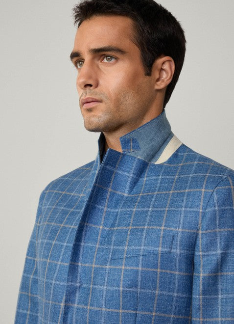 Tattersall Blazer Pacific Blue