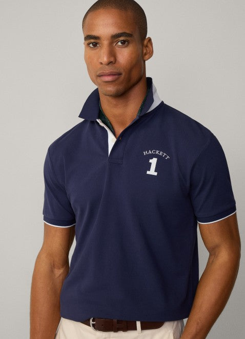 Heritage Number Polo Ink Blue