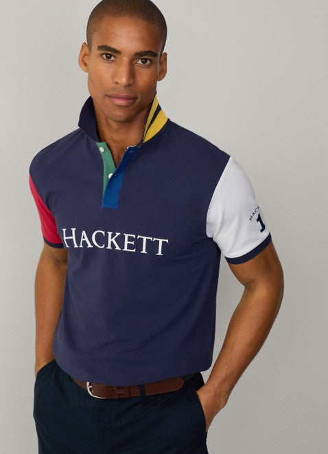 Heritage Hackett Multi Polo Shirt Ink Blue