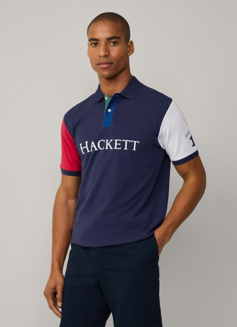 Heritage Hackett Multi Polo Shirt Ink Blue