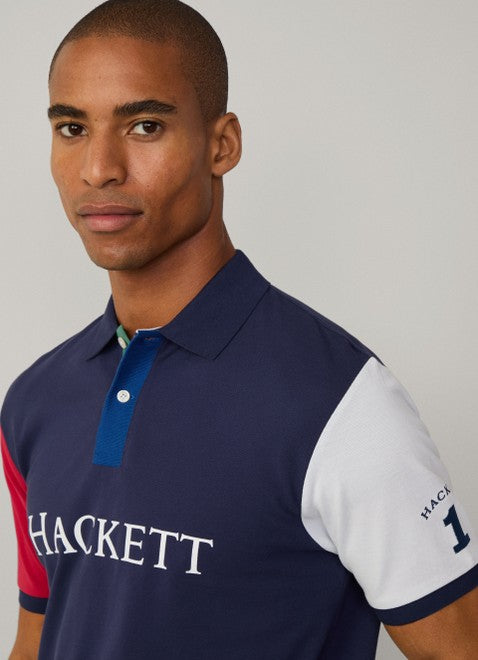 Heritage Hackett Multi Polo Shirt Ink Blue