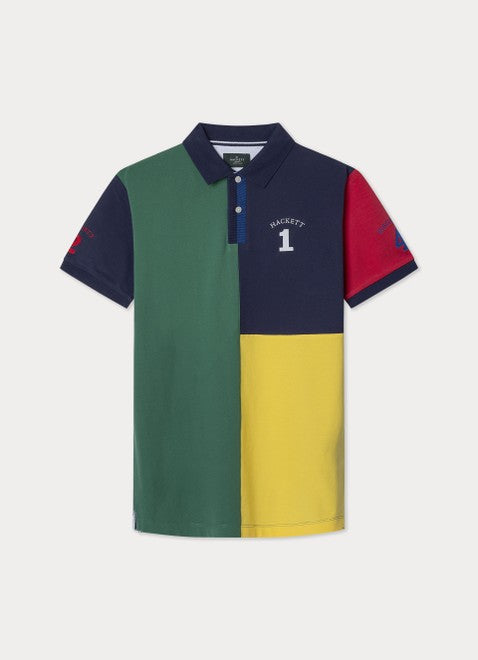 Heritage Hackett Multi Polo Shirt Grass Green