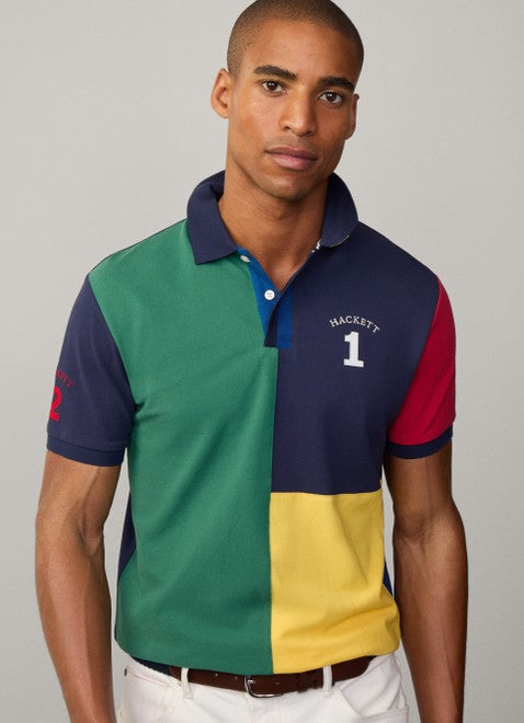 Heritage Hackett Multi Polo Shirt Grass Green