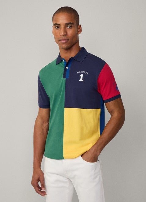 Heritage Hackett Multi Polo Shirt Grass Green