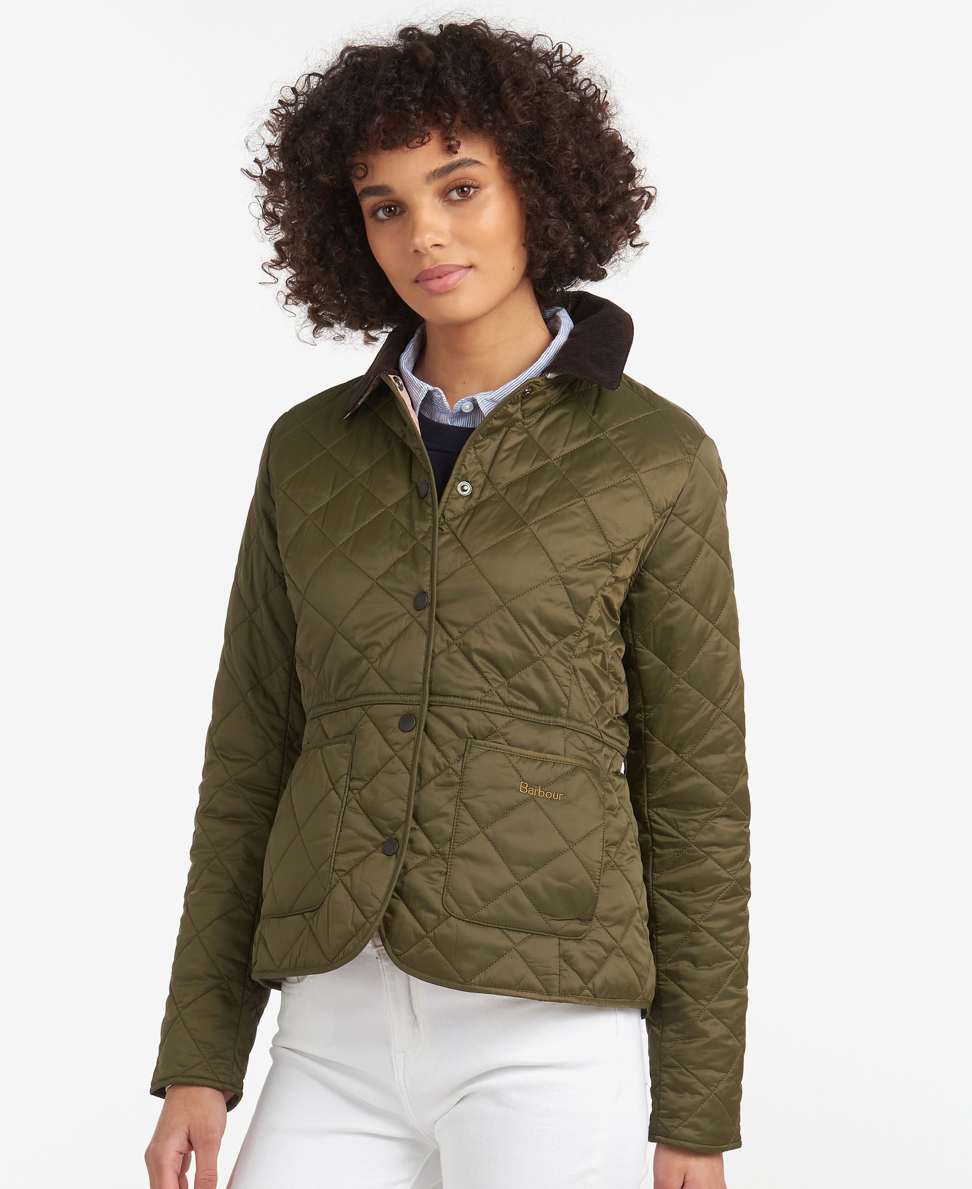 Women's Deveron Quilt Olive / Pale Pink