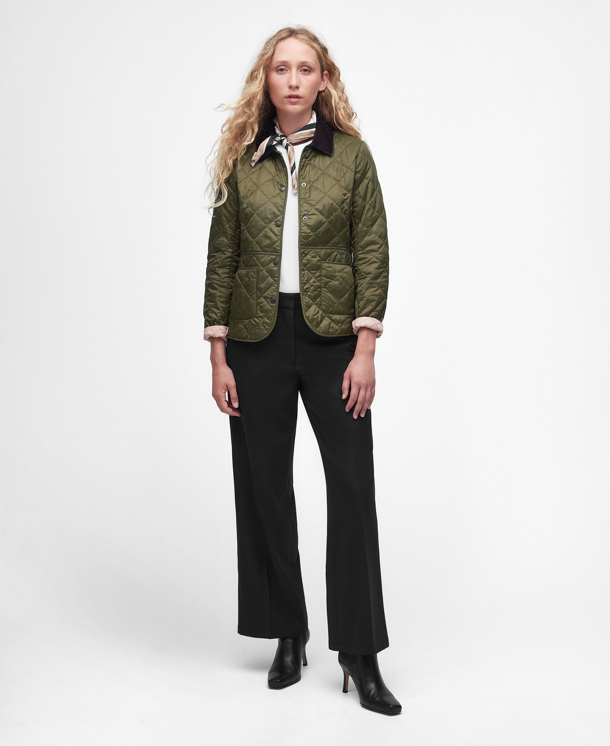 Women's Deveron Quilt Olive / Pale Pink