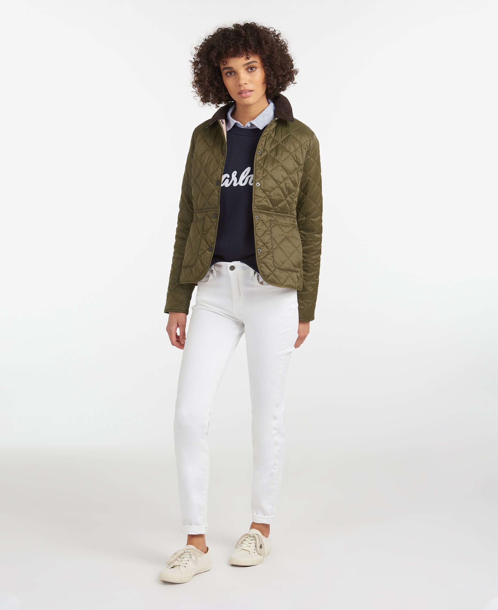 Women's Deveron Quilt Olive / Pale Pink