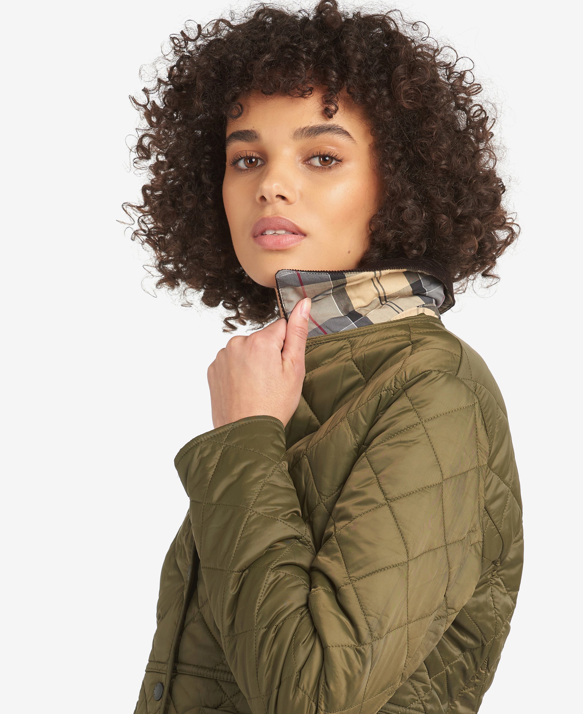 Women's Deveron Quilt Olive / Pale Pink
