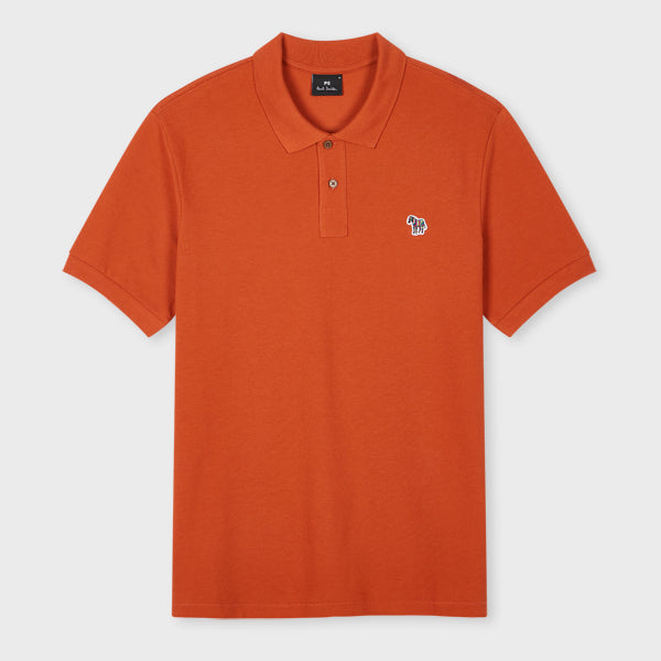 Cotton Pique Zebra Logo Polo Shirt