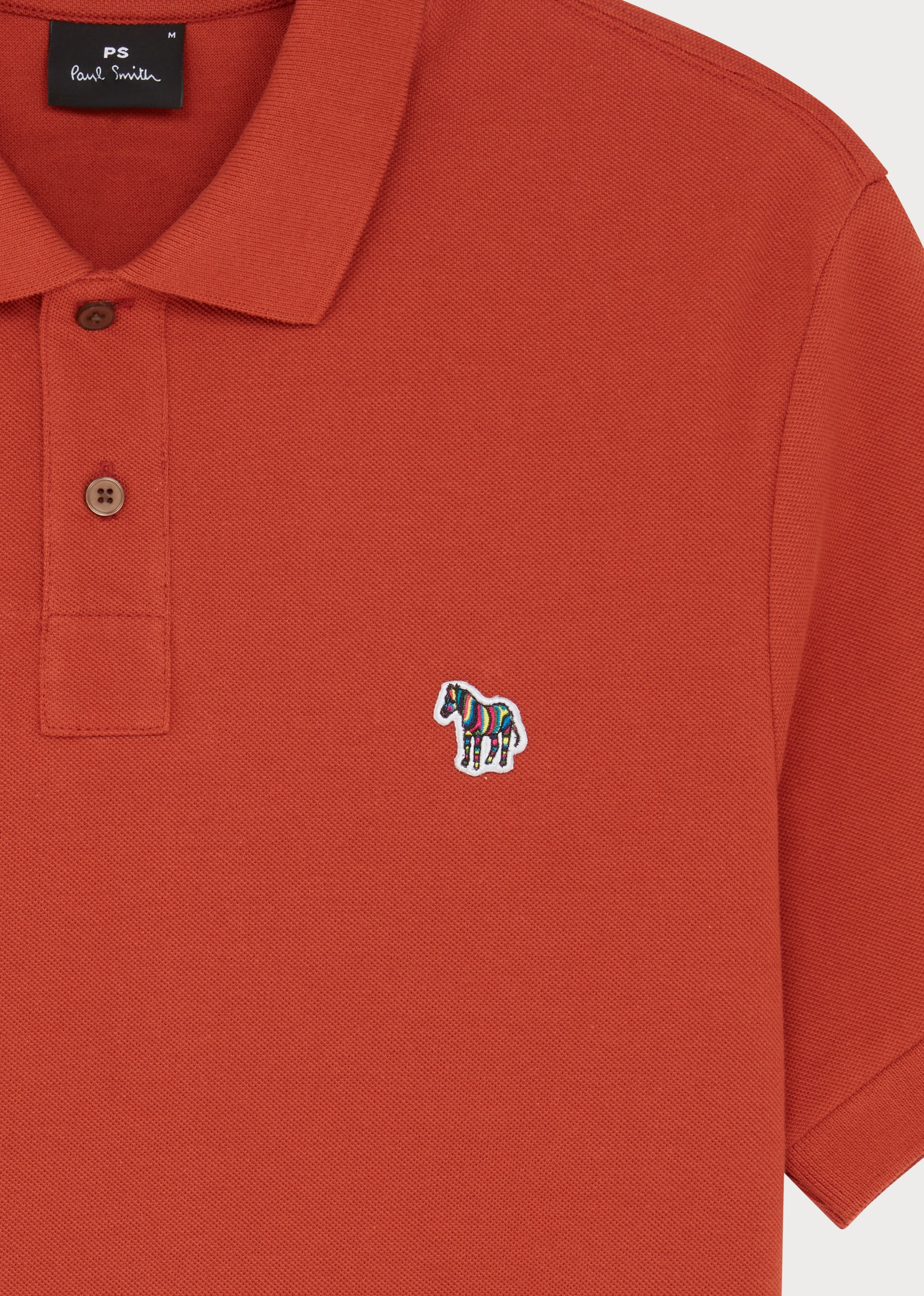 Cotton Pique Zebra Logo Polo Shirt
