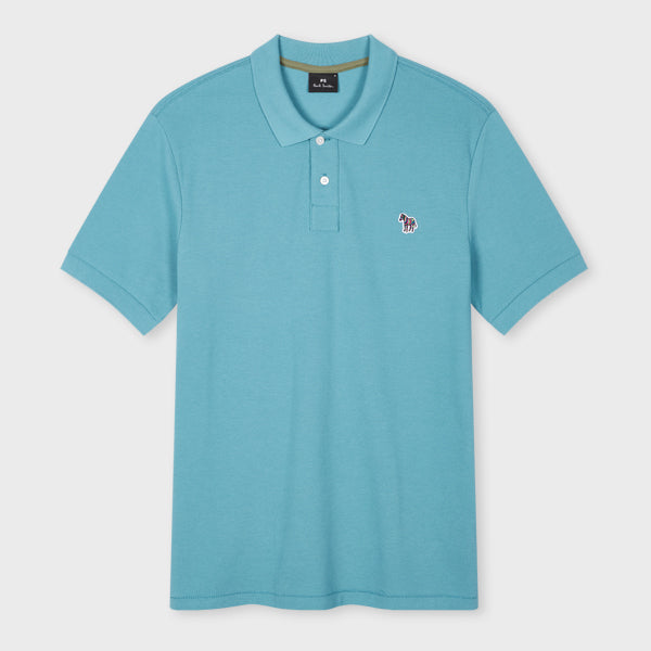 Cotton Pique Zebra Logo Polo Shirt