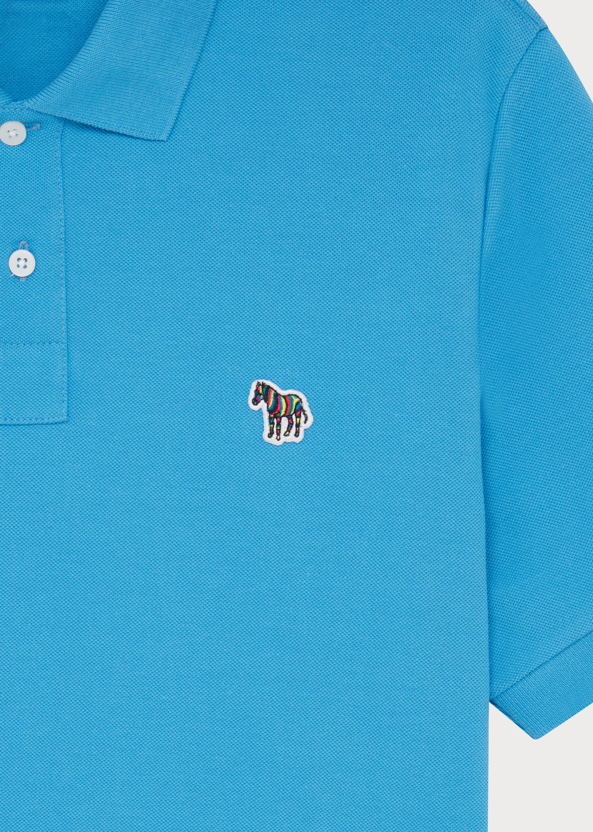 Cotton Pique Zebra Logo Polo Shirt
