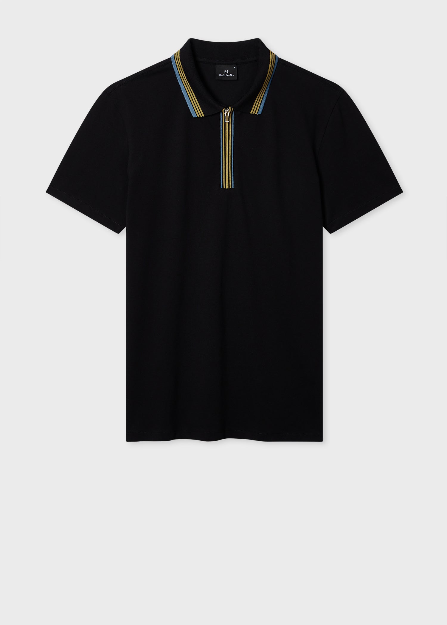 Contrast Tipping Zip-Neck Polo Shirt