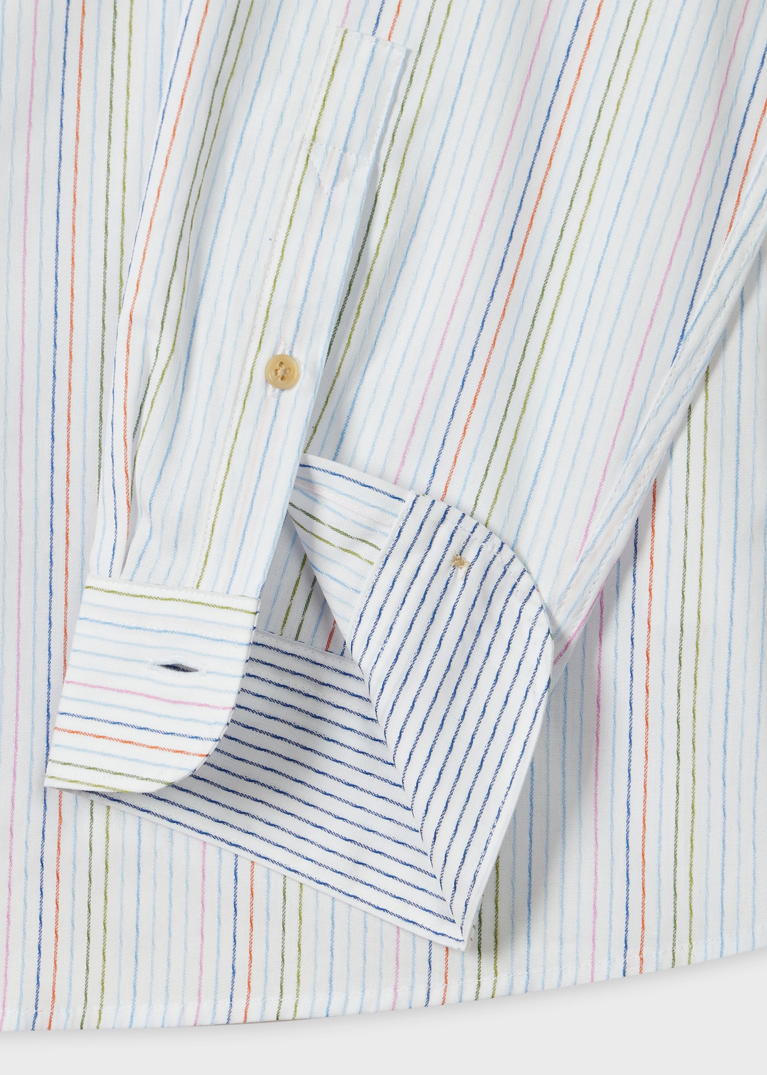 White Yarn Dyed Cotton Striped Shirt