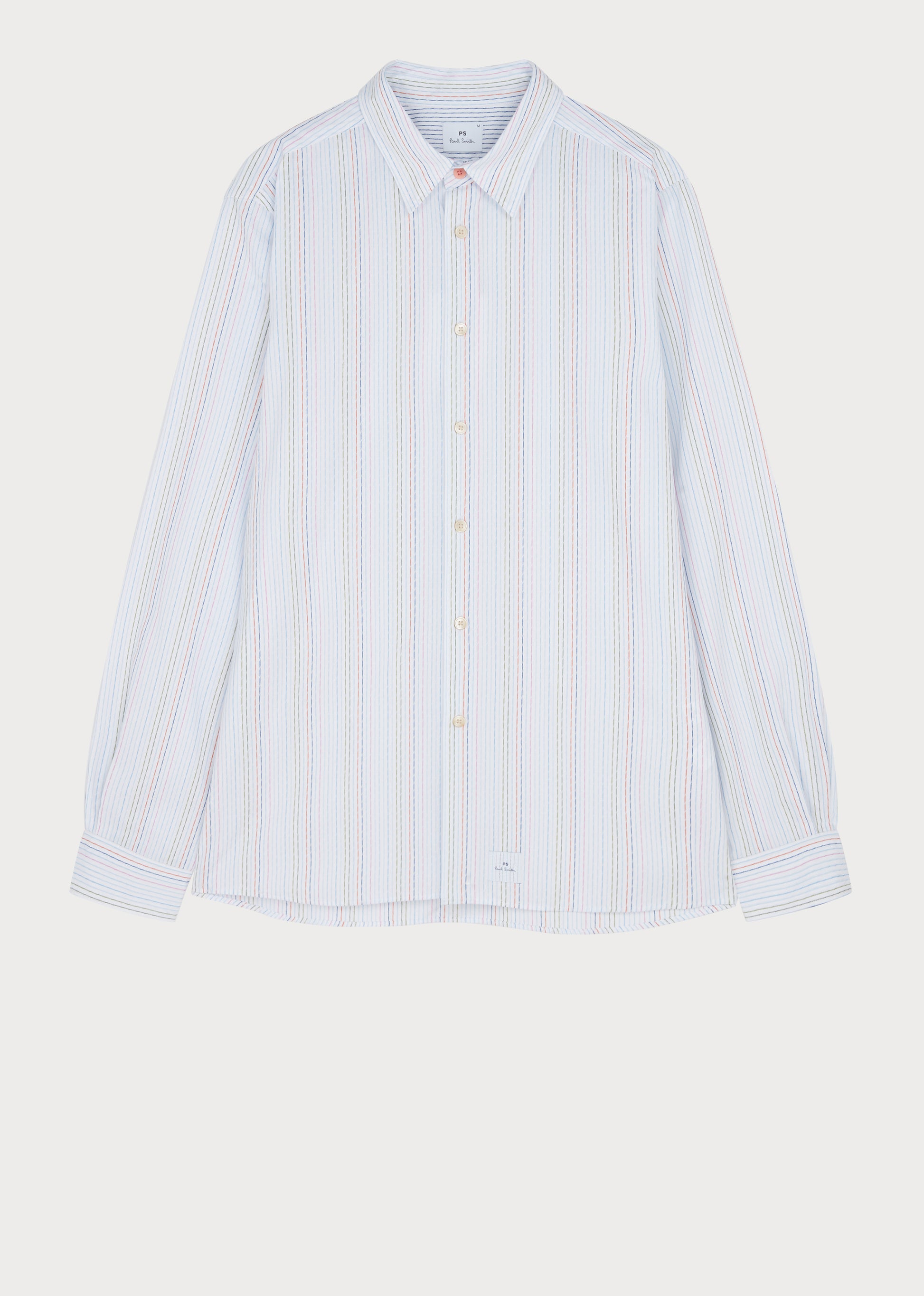 White Yarn Dyed Cotton Striped Shirt
